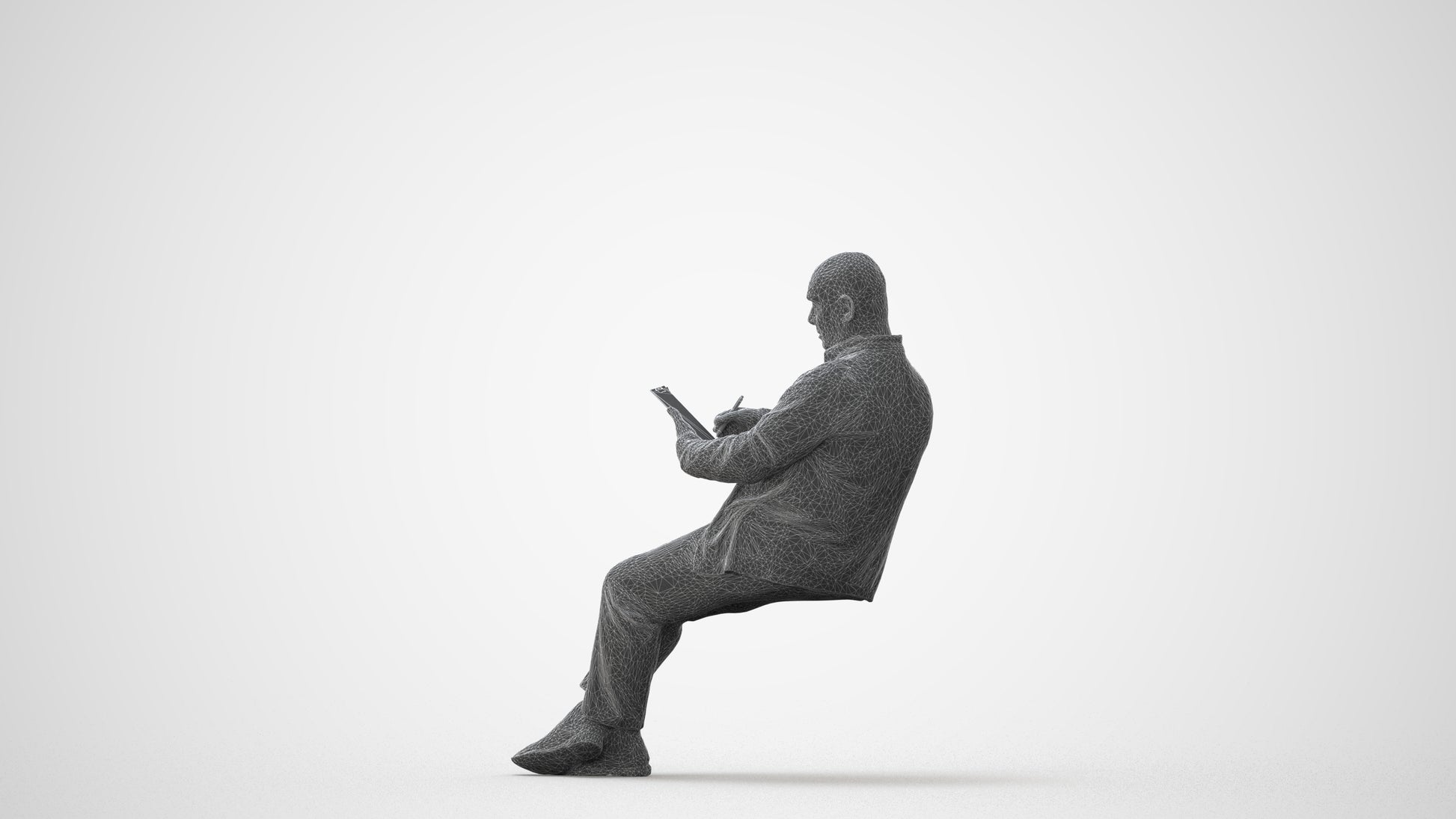 photogrammetry 3D senior man business, realistic human model archviz FBX, square thumbnail
