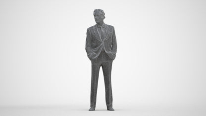 3D scanned man business, photorealistic archviz people for Enscape and SketchUp, three-quarter front view render