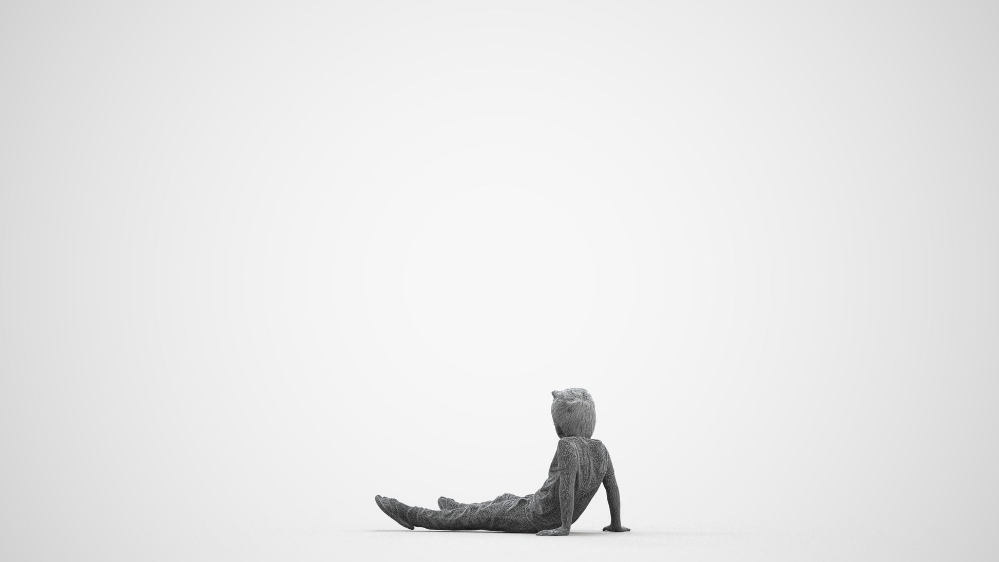 realistic 3D people boy casual kids, render-ready for V-Ray and Corona, FBX OBJ, wireframe front view