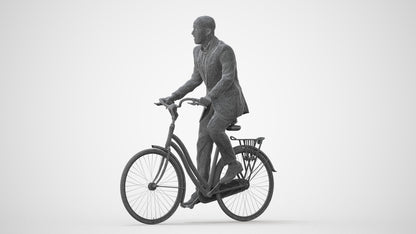 3D people model man business cycling, scanned human for 3ds Max rendering, square thumbnail
