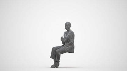 photogrammetry 3D woman business, realistic human model archviz FBX, three-quarter front view render