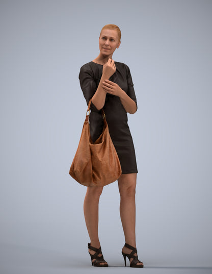 3D people model woman business standing, scanned human for 3ds Max rendering