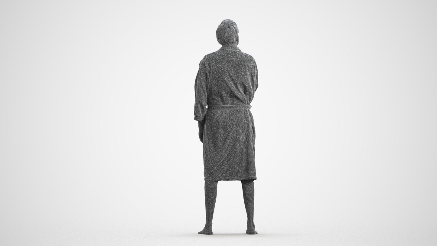 3D scanned man sport, photorealistic archviz people for Enscape and SketchUp, wireframe front view