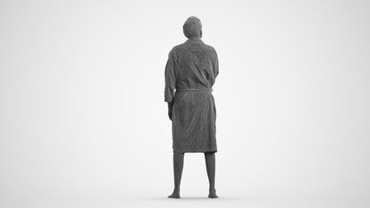 3D scanned man sport, photorealistic archviz people for Enscape and SketchUp, wireframe front view