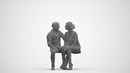 realistic 3D human woman casual couple, archviz people FBX OBJ for Blender, three-quarter front view render