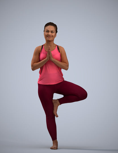 3D scanned woman sport, photorealistic archviz people for Enscape and SketchUp