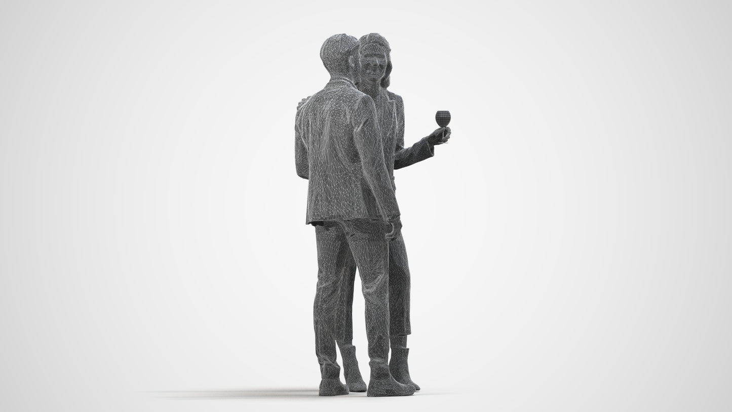 photogrammetry 3D woman business, realistic human model archviz FBX, wireframe side view