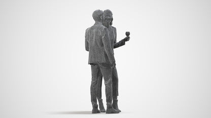 photogrammetry 3D woman business, realistic human model archviz FBX, wireframe side view