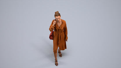 photogrammetry 3D woman casual standing, realistic human model archviz FBX, back view render