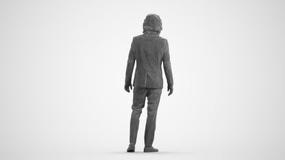 scanned 3D man business, photogrammetry people for Enscape and V-Ray, wireframe front view