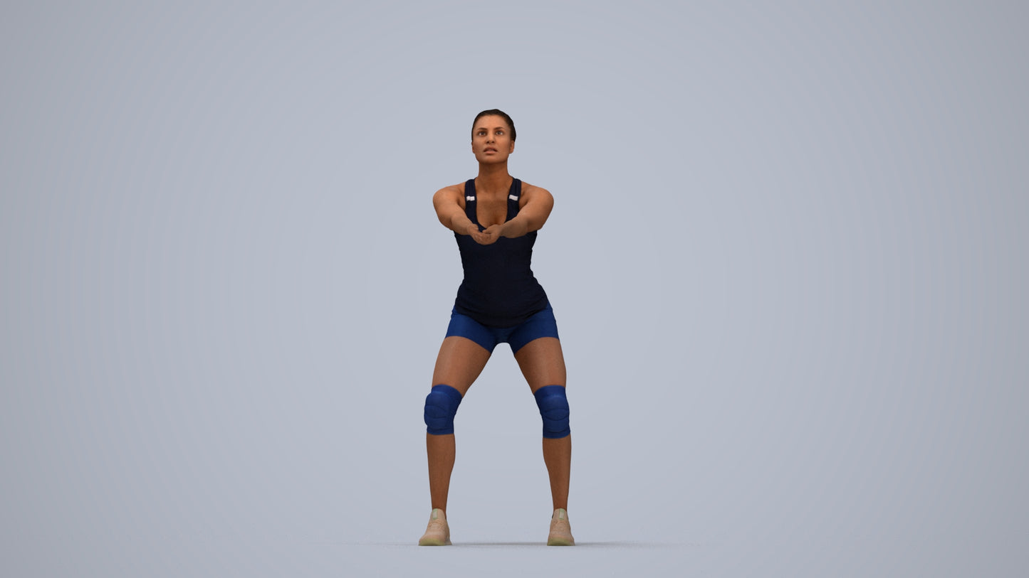 realistic 3D people woman sport, render-ready for V-Ray and Corona, FBX OBJ, top-down view render