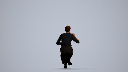 realistic 3D people senior woman casual sitting, render-ready for V-Ray and Corona, FBX OBJ, front view render