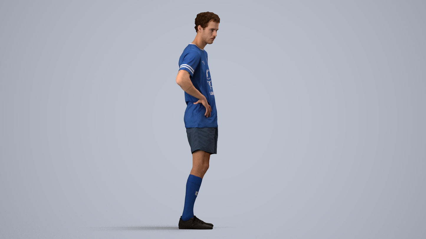 3D scanned man sport, photorealistic archviz people for Enscape and SketchUp, side view render