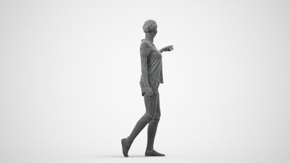 photogrammetry 3D woman sport, realistic human model archviz FBX, wireframe side view