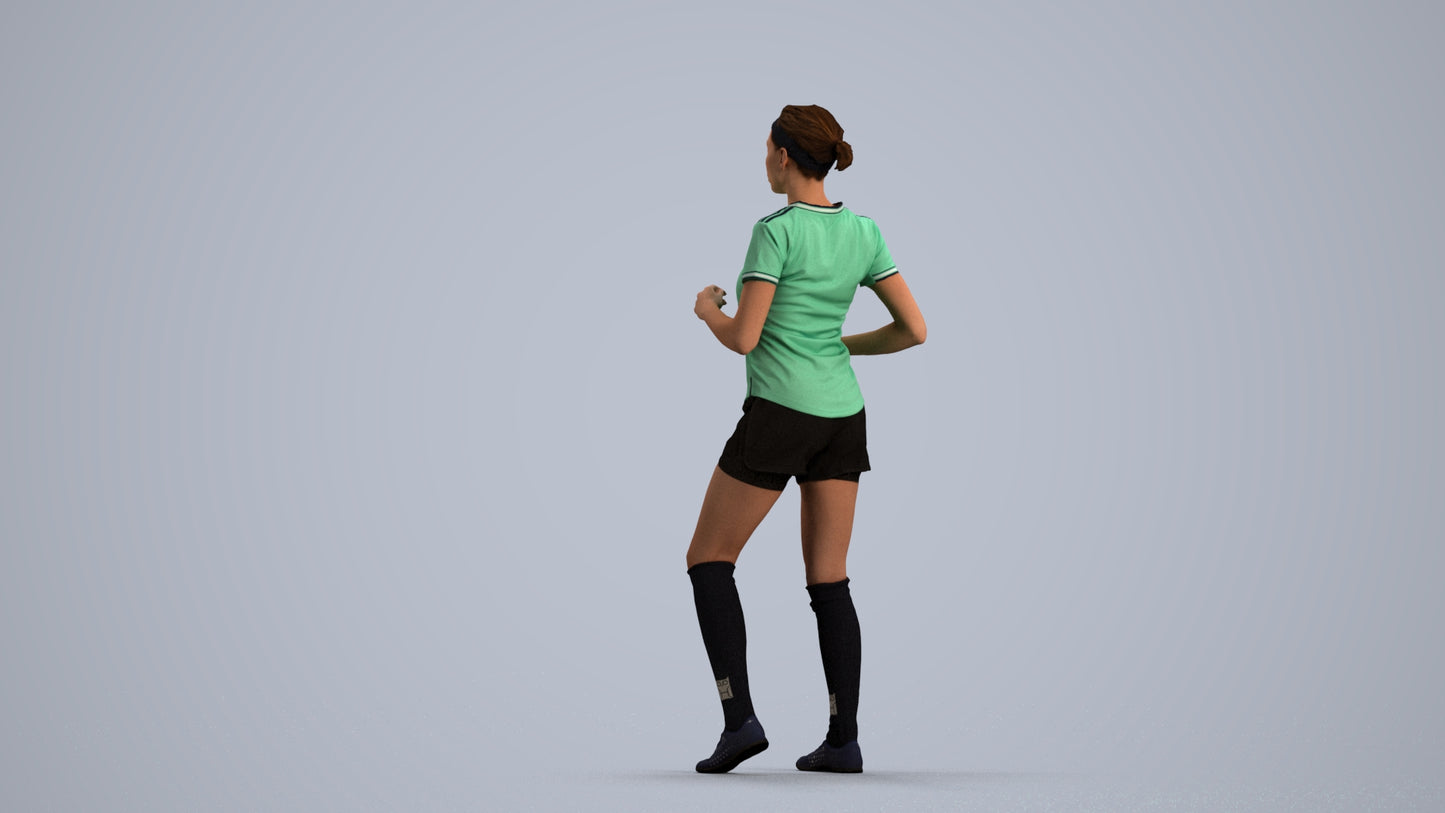 scanned 3D woman sport, photogrammetry people for Enscape and V-Ray, front view render