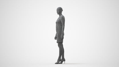 realistic 3D people woman business standing, render-ready for V-Ray and Corona, FBX OBJ, square thumbnail