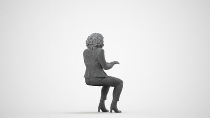 photogrammetry 3D woman business, realistic human model archviz FBX, wireframe side view