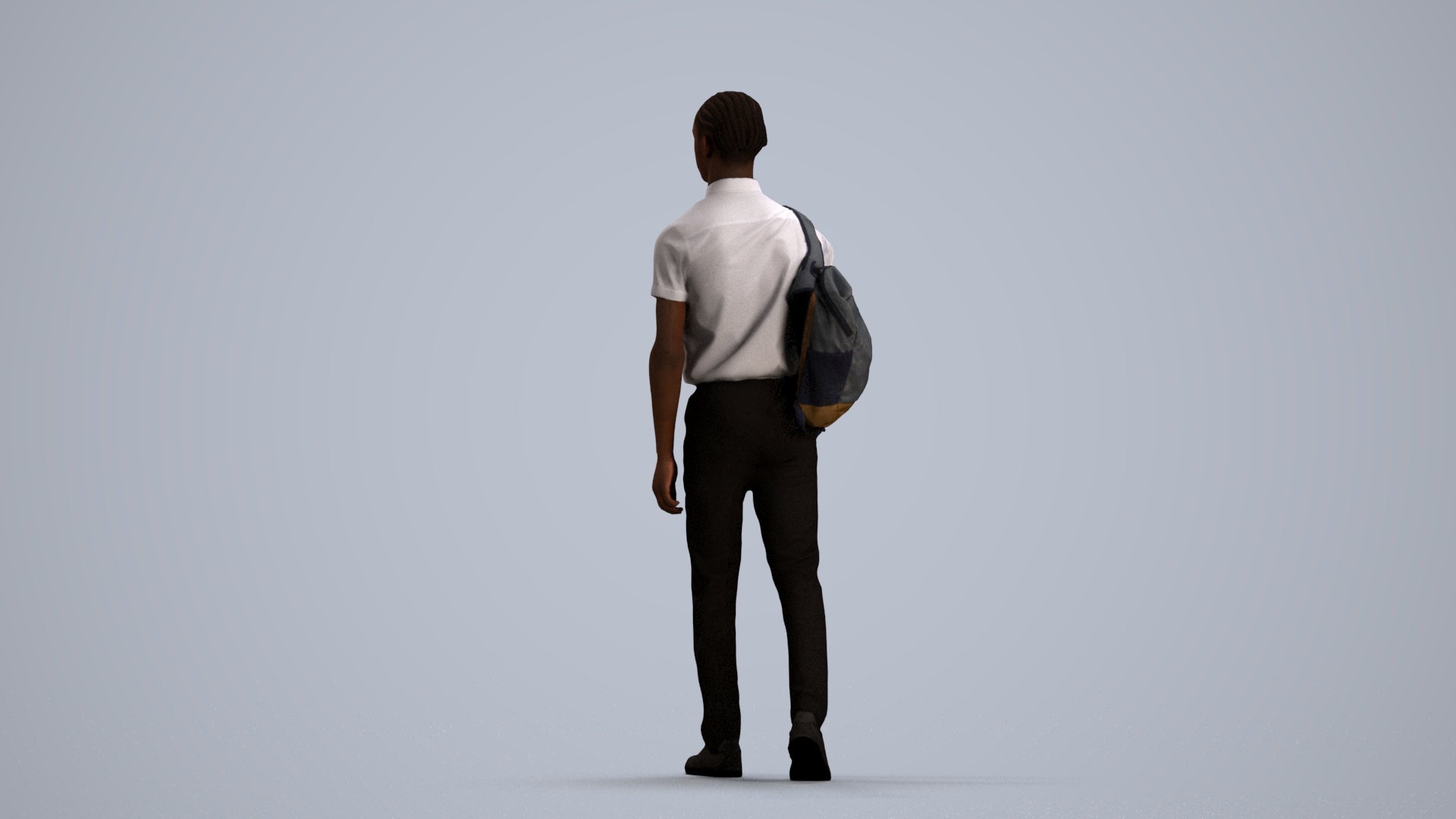 scanned 3D boy kids, photogrammetry people for Enscape and V-Ray, front view render