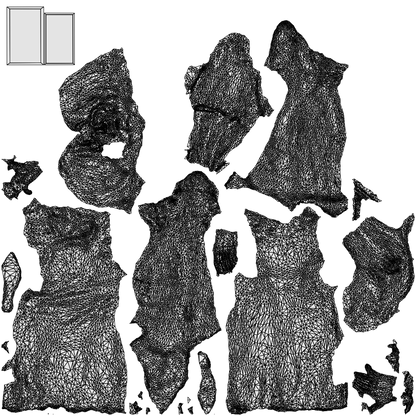 3D human model senior woman casual walking, photogrammetry scanned person for archviz, wireframe top-down view