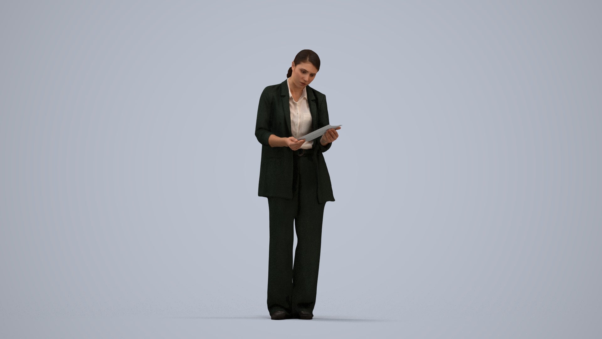 realistic 3D people woman business, render-ready for V-Ray and Corona, FBX OBJ, standing pose render