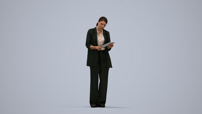 realistic 3D people woman business, render-ready for V-Ray and Corona, FBX OBJ, standing pose render