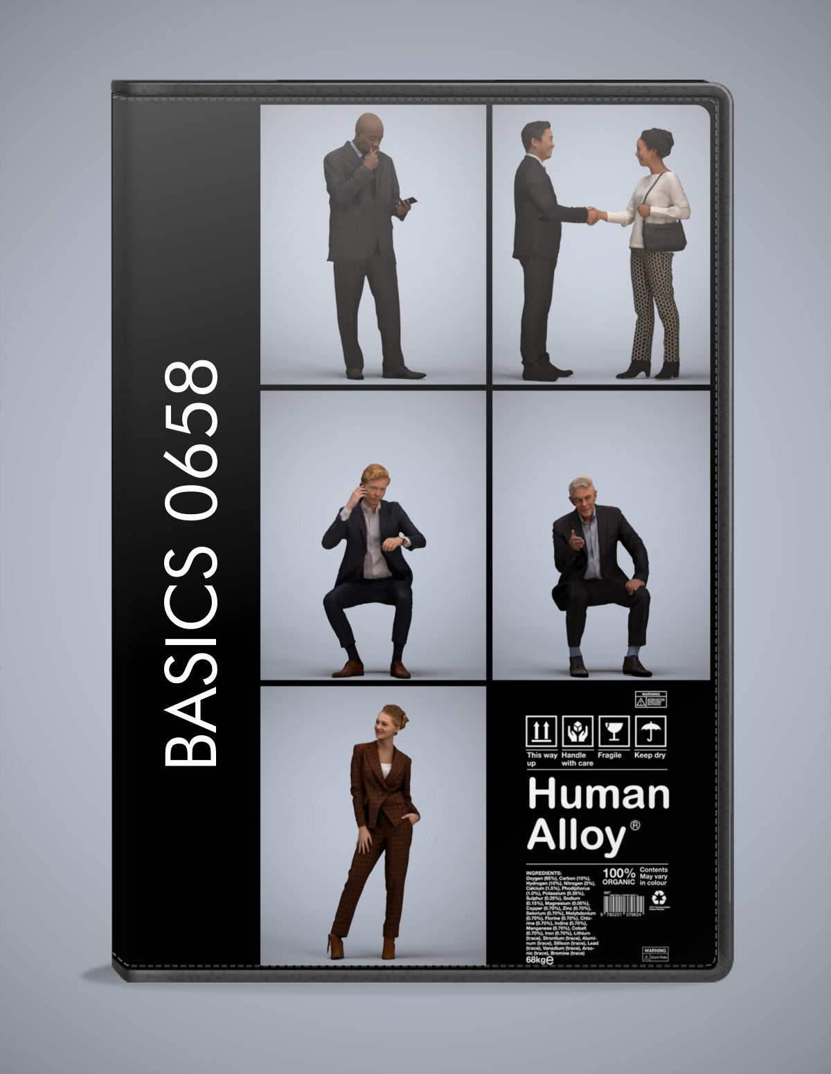realistic 3D people business set, 5 render-ready models for V-Ray and Corona