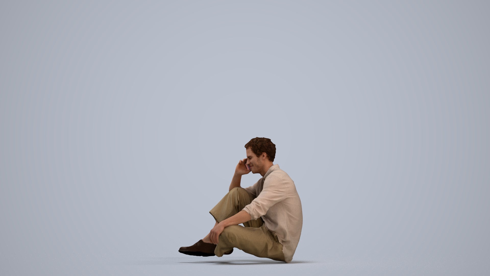 realistic 3D people man casual sitting, render-ready for V-Ray and Corona, FBX OBJ, standing pose render