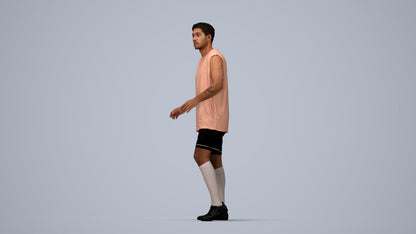 photogrammetry 3D man sport, realistic human model archviz FBX, top-down view render