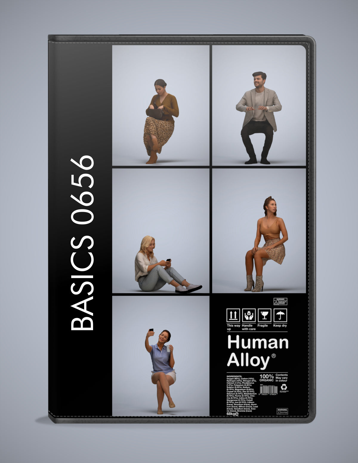 scanned 3D people sitting collection, 5 photogrammetry models for Enscape and V-Ray