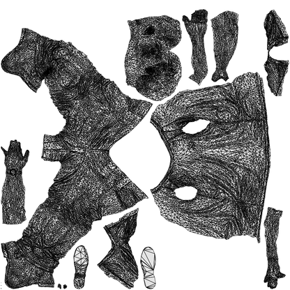 3D scanned man door casual, photorealistic archviz people for Enscape and SketchUp, wireframe top-down view