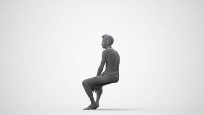 3D scanned man bathroom, photorealistic archviz people for Enscape and SketchUp, square thumbnail