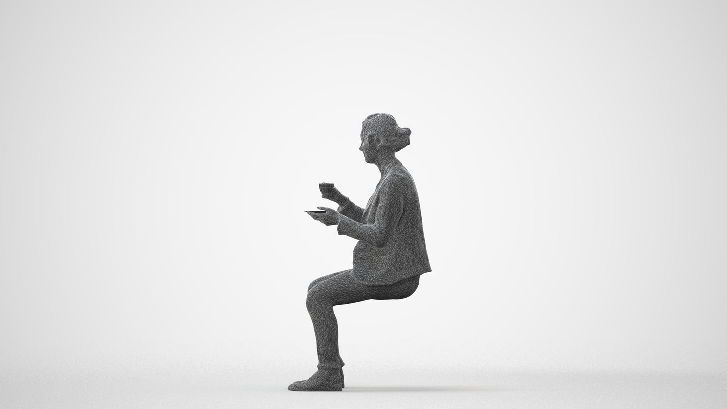 scanned 3D woman business, photogrammetry people for Enscape and V-Ray, square thumbnail