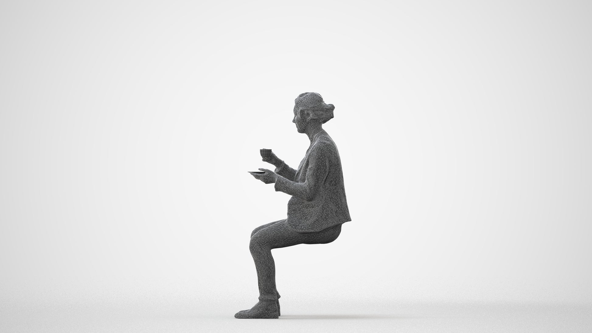 scanned 3D woman business, photogrammetry people for Enscape and V-Ray, square thumbnail