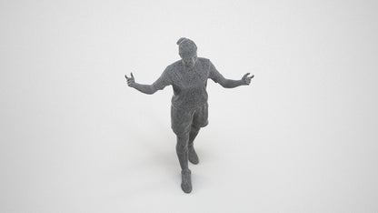scanned 3D woman sport, photogrammetry people for Enscape and V-Ray, wireframe three-quarter view