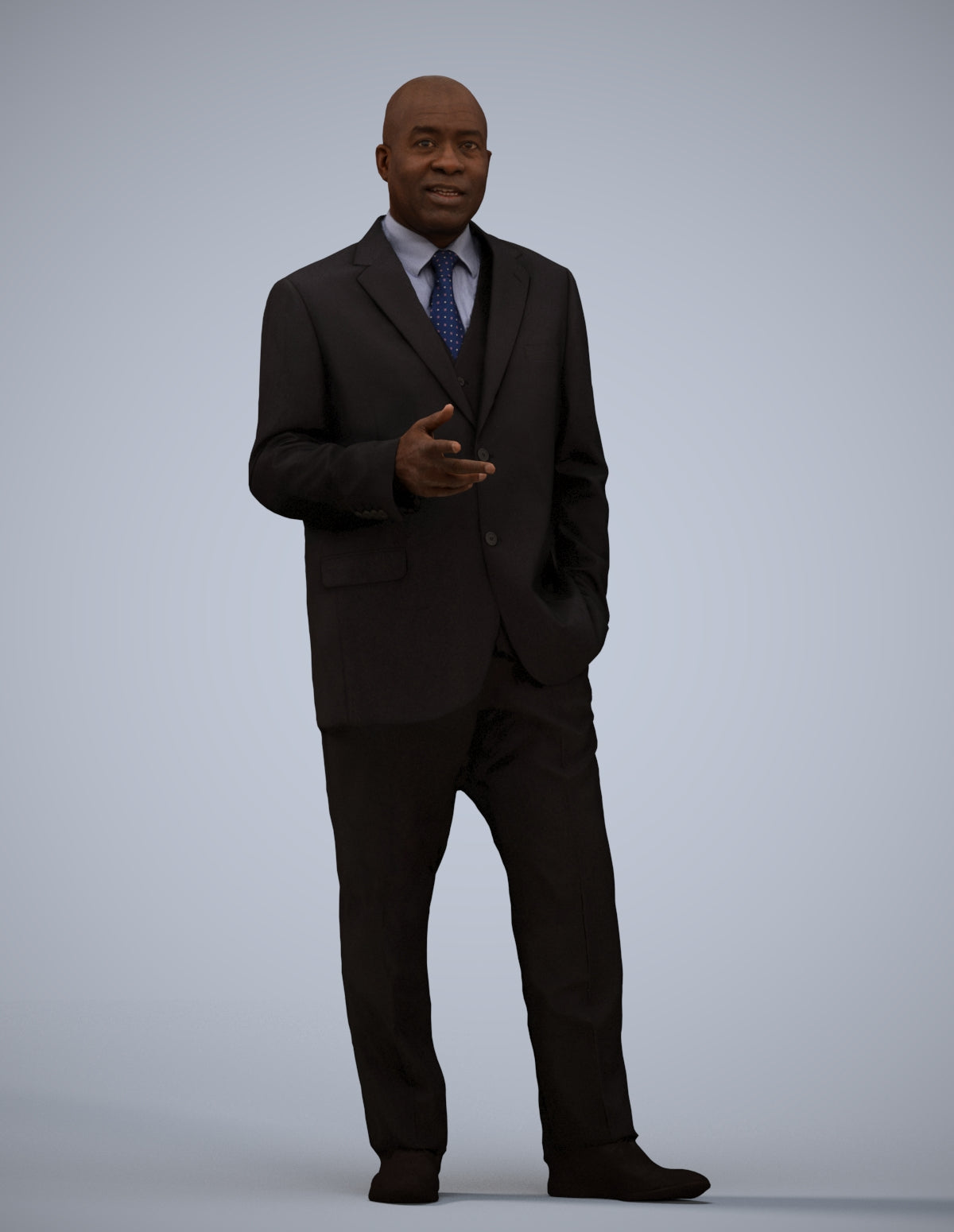 realistic 3D human man business, archviz people FBX OBJ for Blender