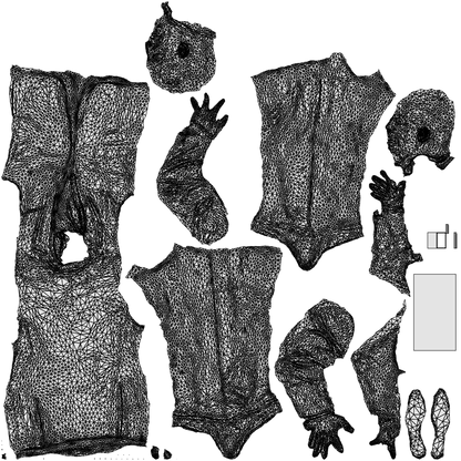 realistic 3D people man business, render-ready for V-Ray and Corona, FBX OBJ, wireframe top-down view