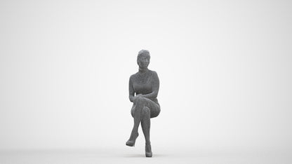 realistic 3D human woman business, archviz people FBX OBJ for Blender, three-quarter front view render