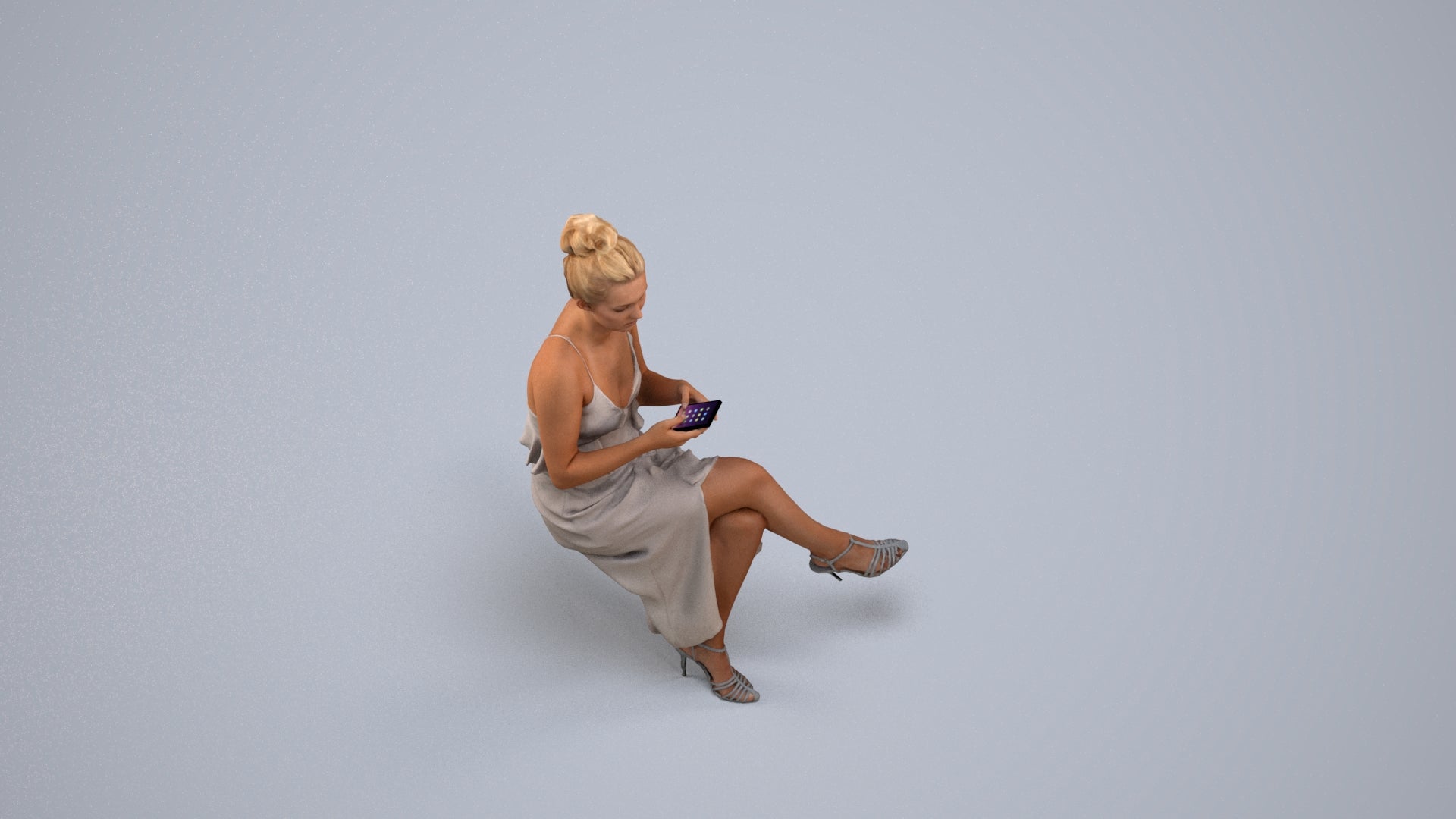 realistic 3D people woman formal formalaffairs, render-ready for V-Ray and Corona, FBX OBJ, back view render