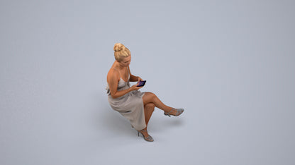 realistic 3D people woman formal formalaffairs, render-ready for V-Ray and Corona, FBX OBJ, back view render