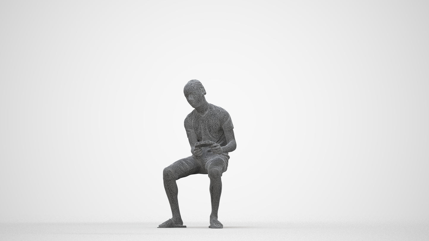 photogrammetry 3D boy casual kids, realistic human model archviz FBX, wireframe back view