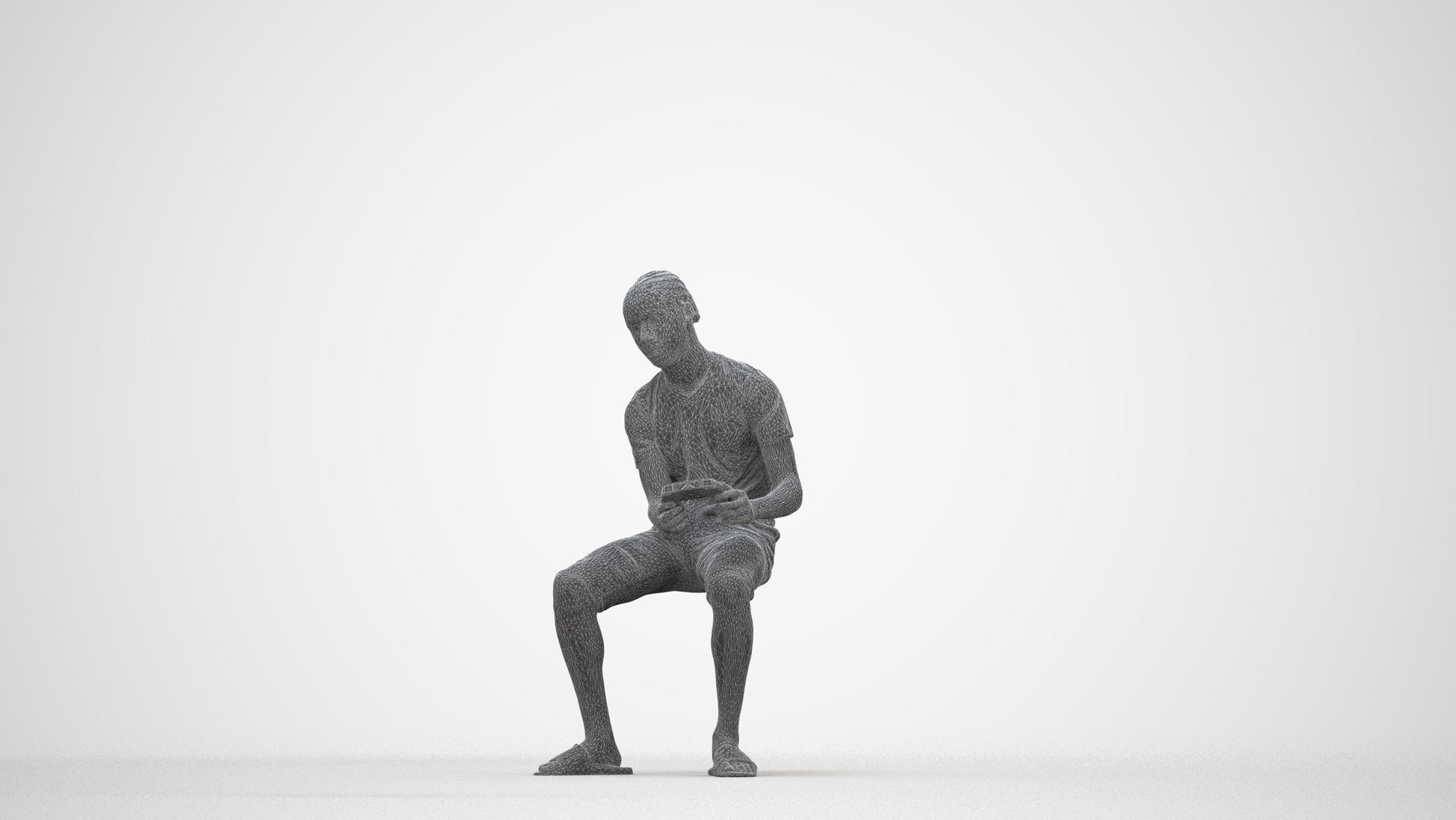 photogrammetry 3D boy casual kids, realistic human model archviz FBX, wireframe back view