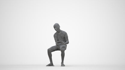 photogrammetry 3D boy casual kids, realistic human model archviz FBX, wireframe back view
