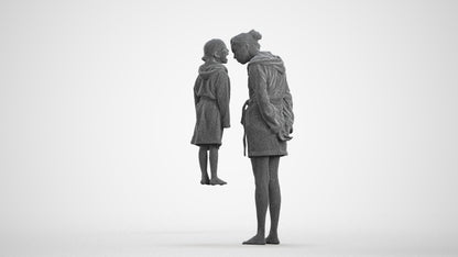 realistic 3D people girl casual kids, render-ready for V-Ray and Corona, FBX OBJ, wireframe front view