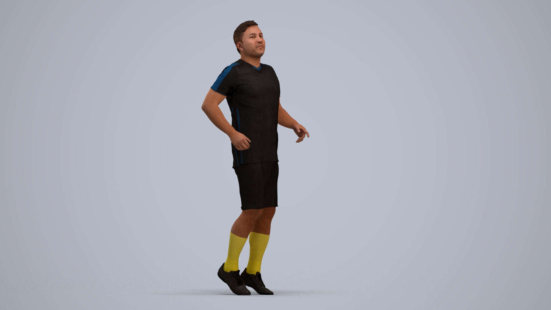realistic 3D people man sport, render-ready for V-Ray and Corona, FBX OBJ, standing pose render