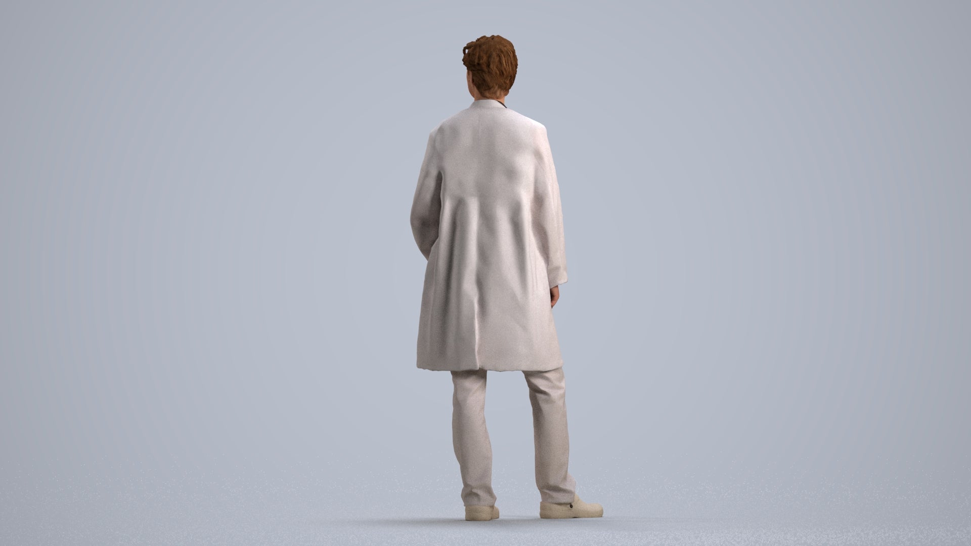 scanned 3D man standing, photogrammetry people for Enscape and V-Ray, front view render