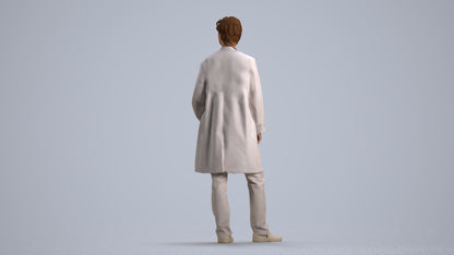 scanned 3D man standing, photogrammetry people for Enscape and V-Ray, front view render