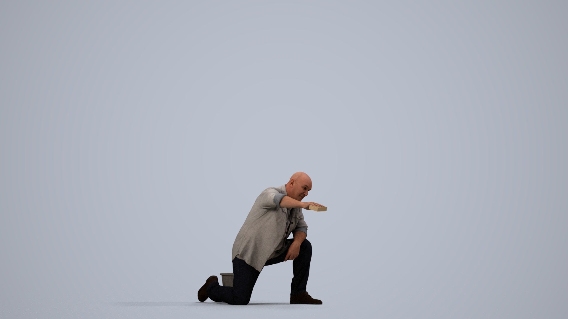 realistic 3D people senior man casual driving, render-ready for V-Ray and Corona, FBX OBJ, side view render