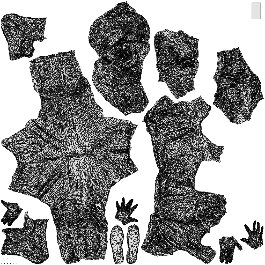 3D scanned woman standing casual, photorealistic archviz people for Enscape and SketchUp, wireframe top-down view