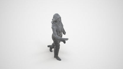 3D scanned woman door business, photorealistic archviz people for Enscape and SketchUp, wireframe three-quarter view