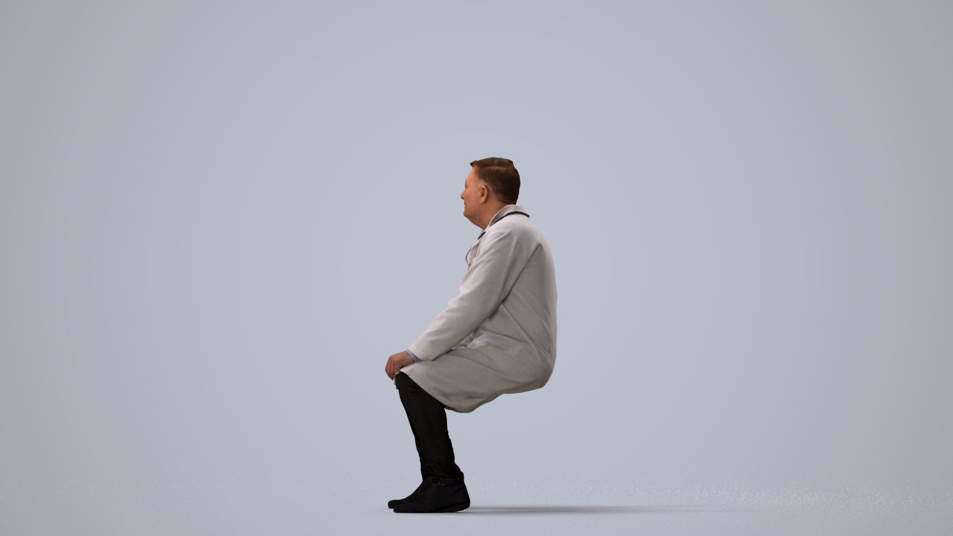 3D scanned man medical, photorealistic archviz people for Enscape and SketchUp, three-quarter view render